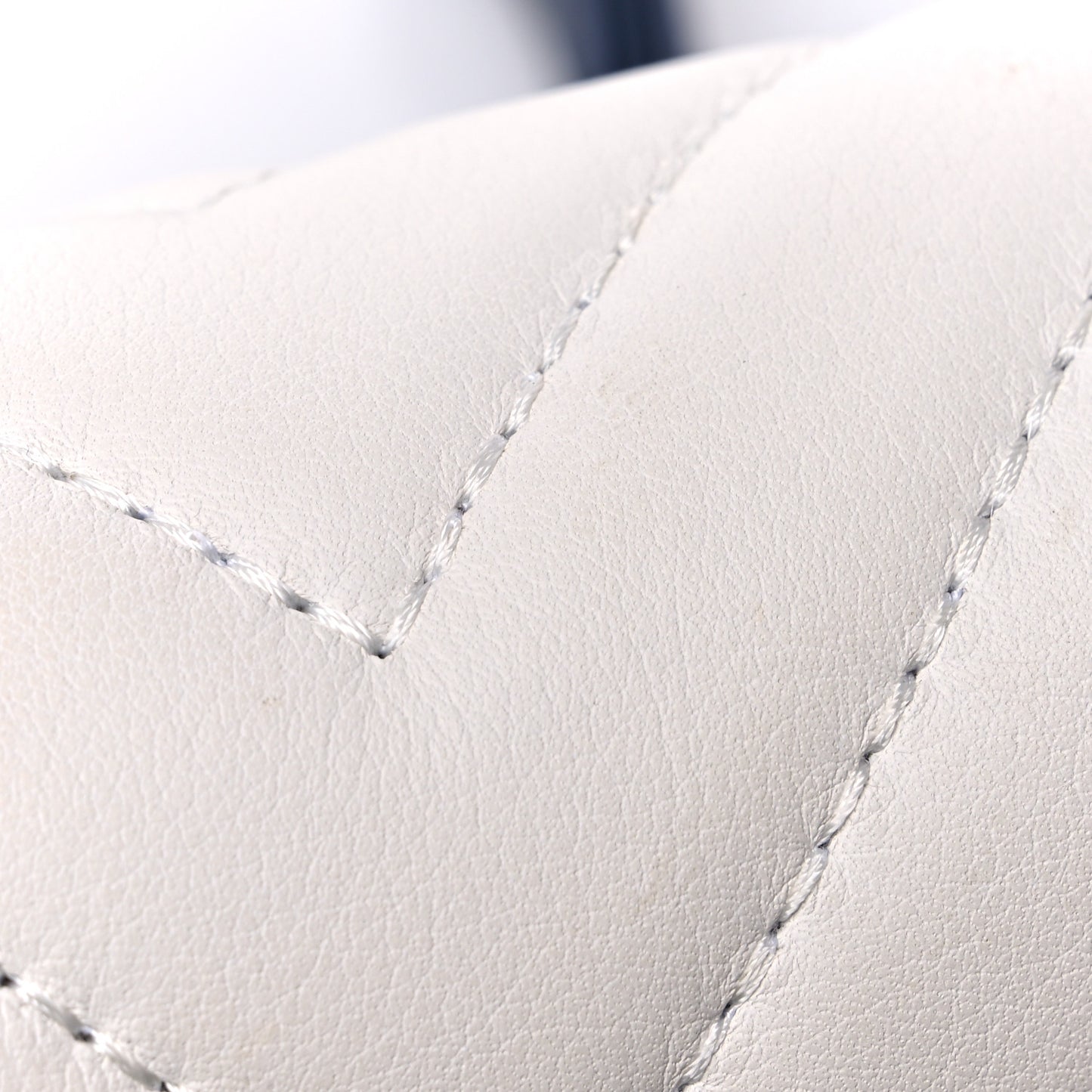 Calfskin Chevron Quilted Braided Small Boy Flap White Navy
