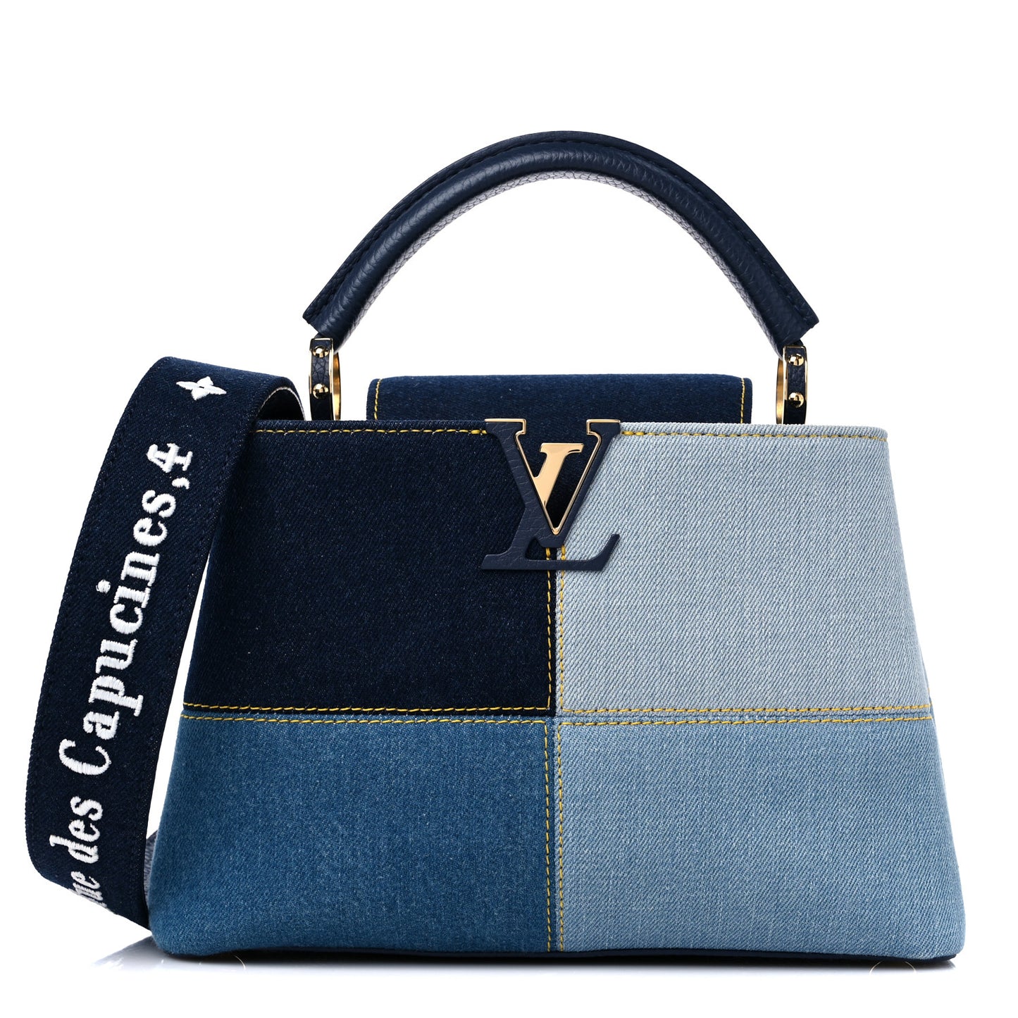 Taurillon Denim Capucines BB Navy Blue