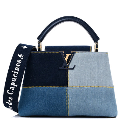 Louis Vuitton Taurillon Denim Capucines BB Navy Blue 1 of 8