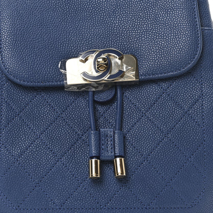 Chanel Caviar Quilted Backpack Blue 7 of 9