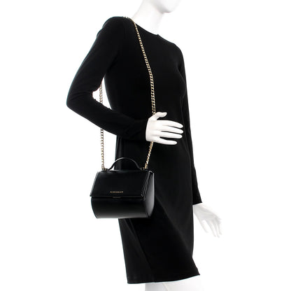 Givenchy Textured Calfskin Mini Pandora Box Chain Crossbody Bag Black 2 of 7