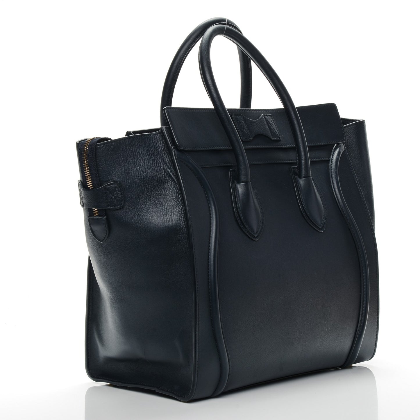Smooth Calfskin Small Luggage Navy Blue