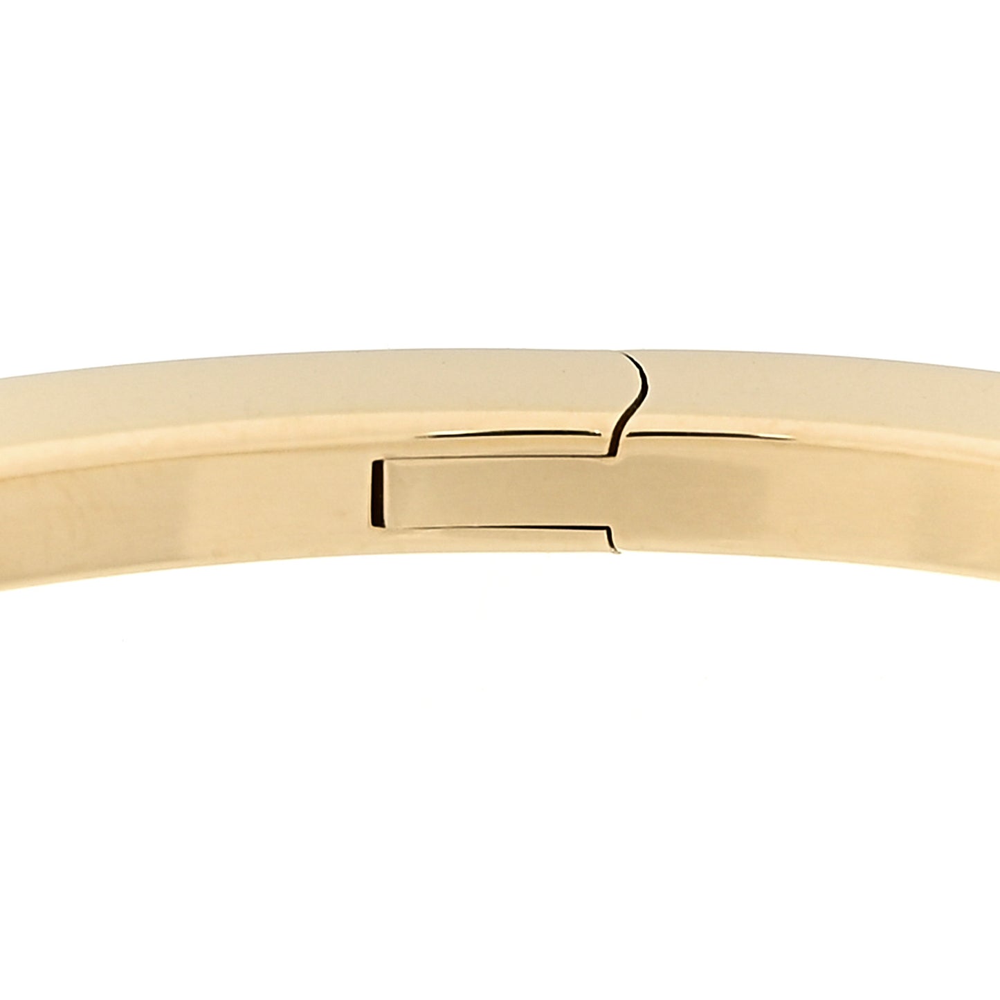 18K Yellow Gold Diamond T Hinged Wire Bangle Bracelet