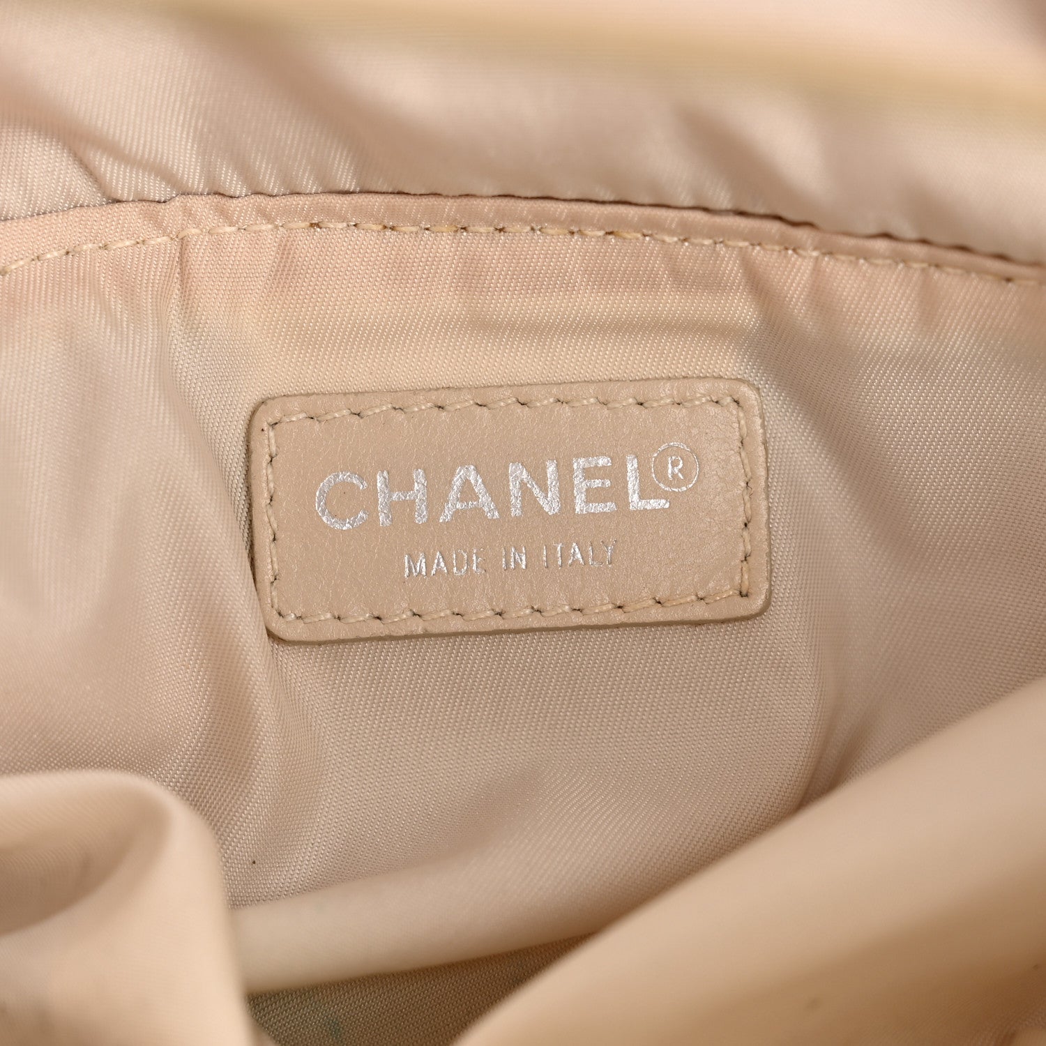 Chanel Nylon Travel Cosmetic Case Beige 6 of 10
