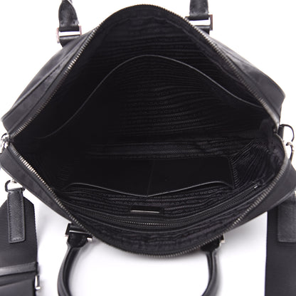 Prada Tessuto Nylon Saffiano Metal Triangle Logo Work Bag Black 5 of 9