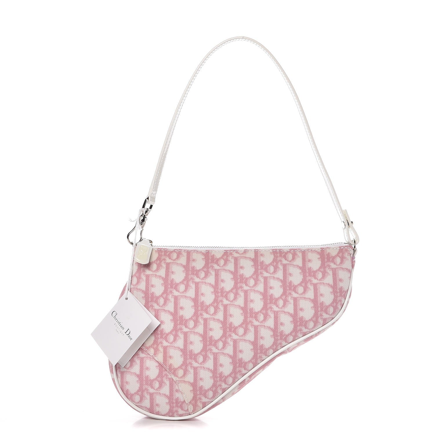Christian Dior Monogram Mini Saddle Pochette Pink 1 of 7