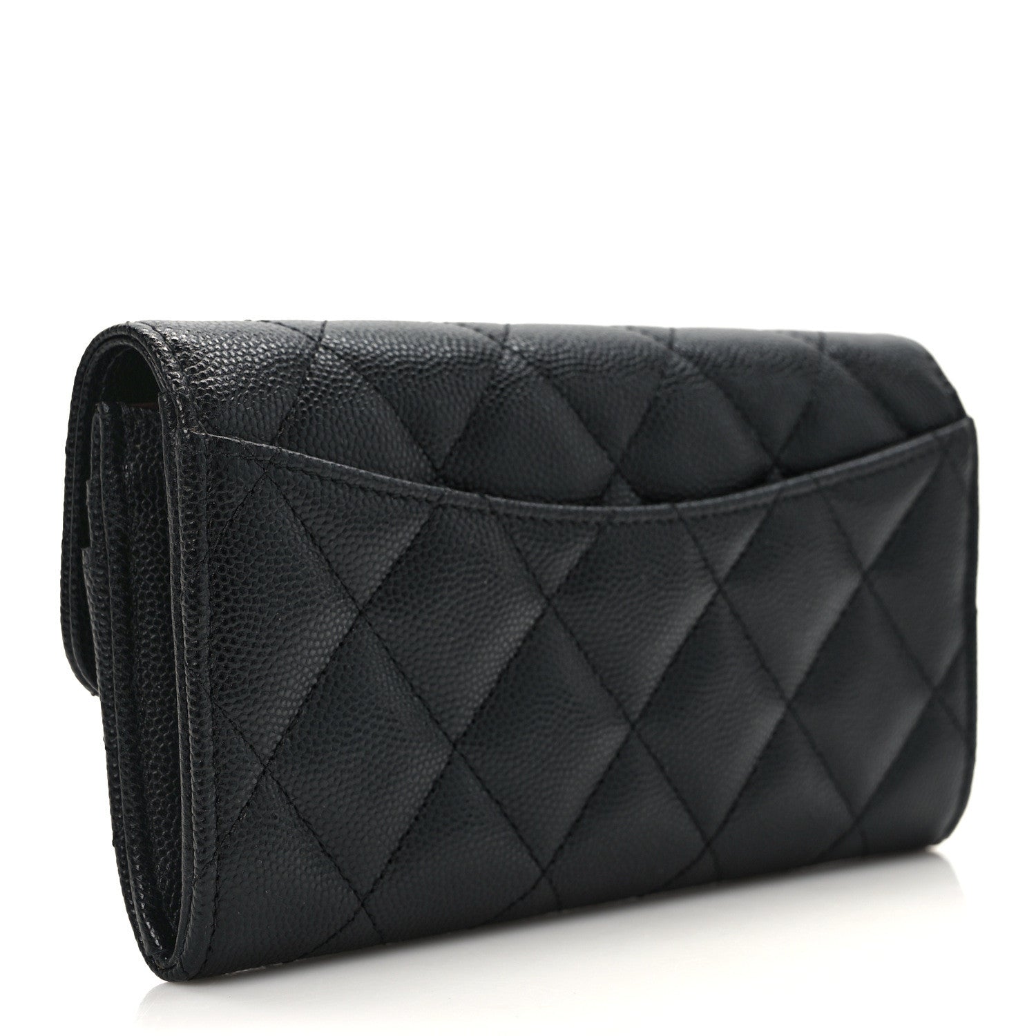 Chanel Caviar Quilted Medium Gusset Flap Wallet Black 2 of 10
