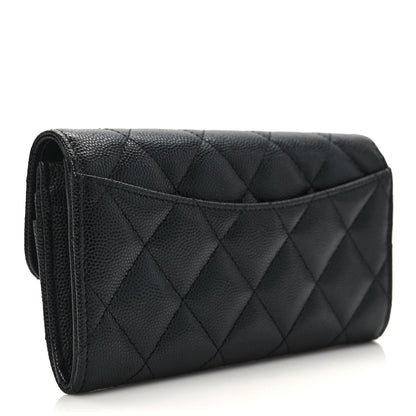 Chanel Caviar Quilted Medium Gusset Flap Wallet Black 2 of 10