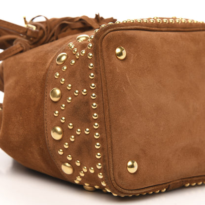 Saint Laurent Suede Small Y Studs Bucket Bag Light Ocre 7 of 11