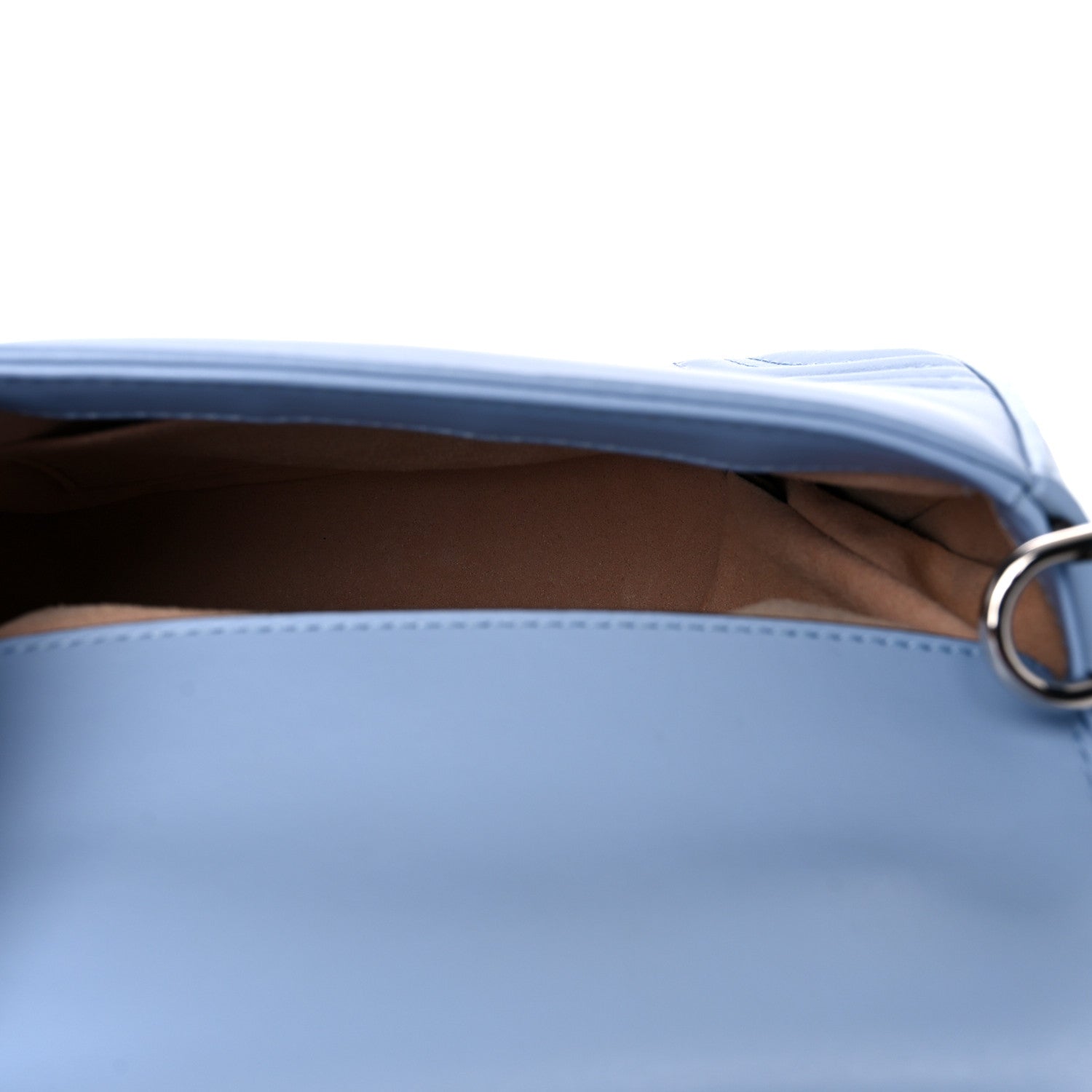 Gucci Calfskin Matelasse Mini GG Marmont Top Handle Shoulder Bag Porcelain Light Blue 5 of 14