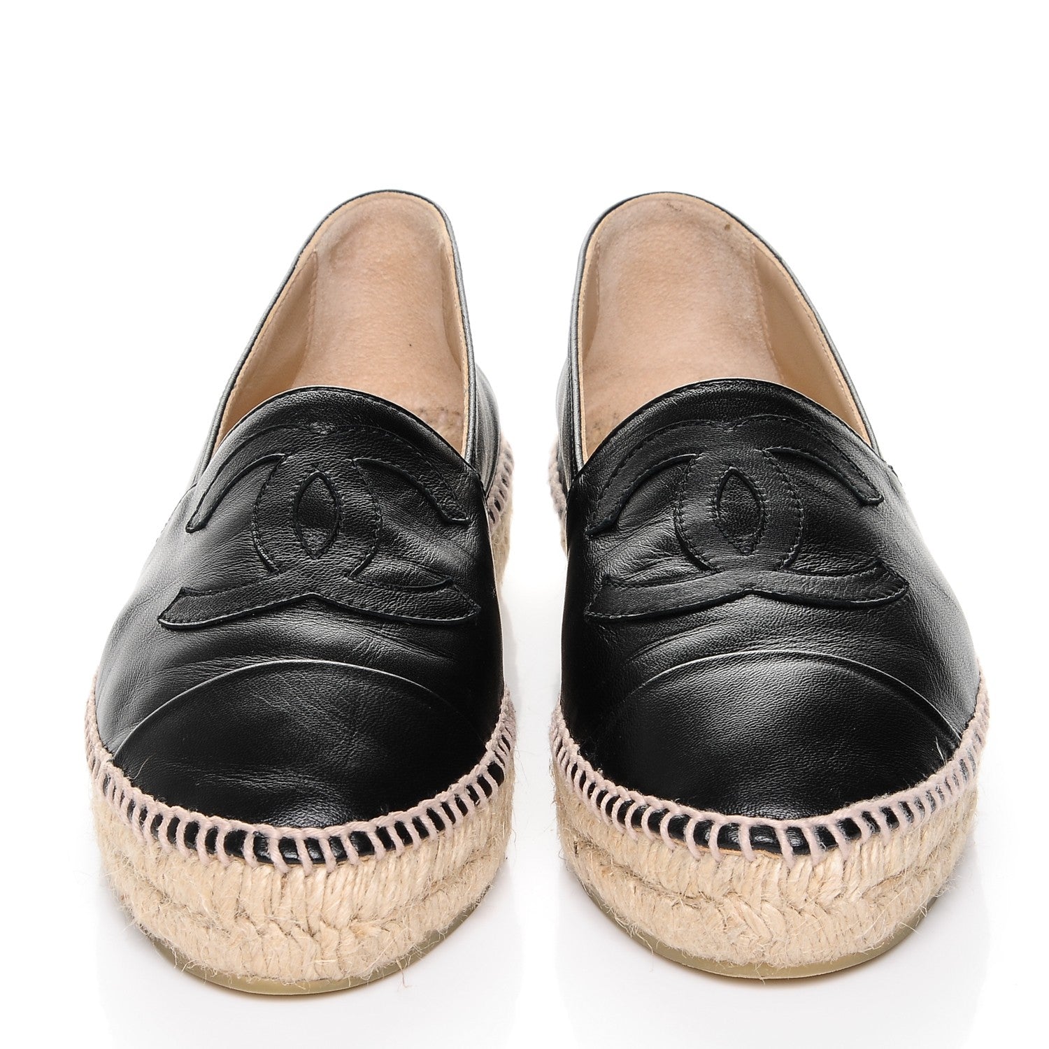 Chanel Lambskin CC Espadrilles 36 Black 4 of 9