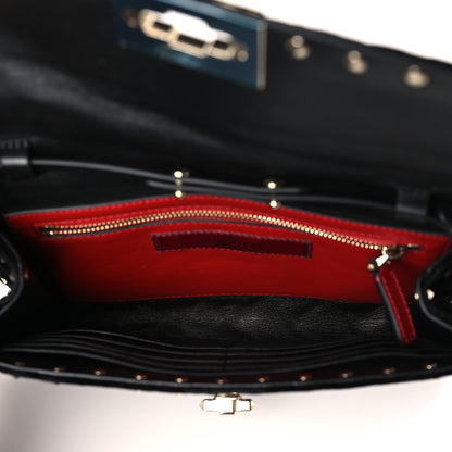 Valentino Garavani Velvet Rockstud Spike Wallet on Chain Black 5 of 8