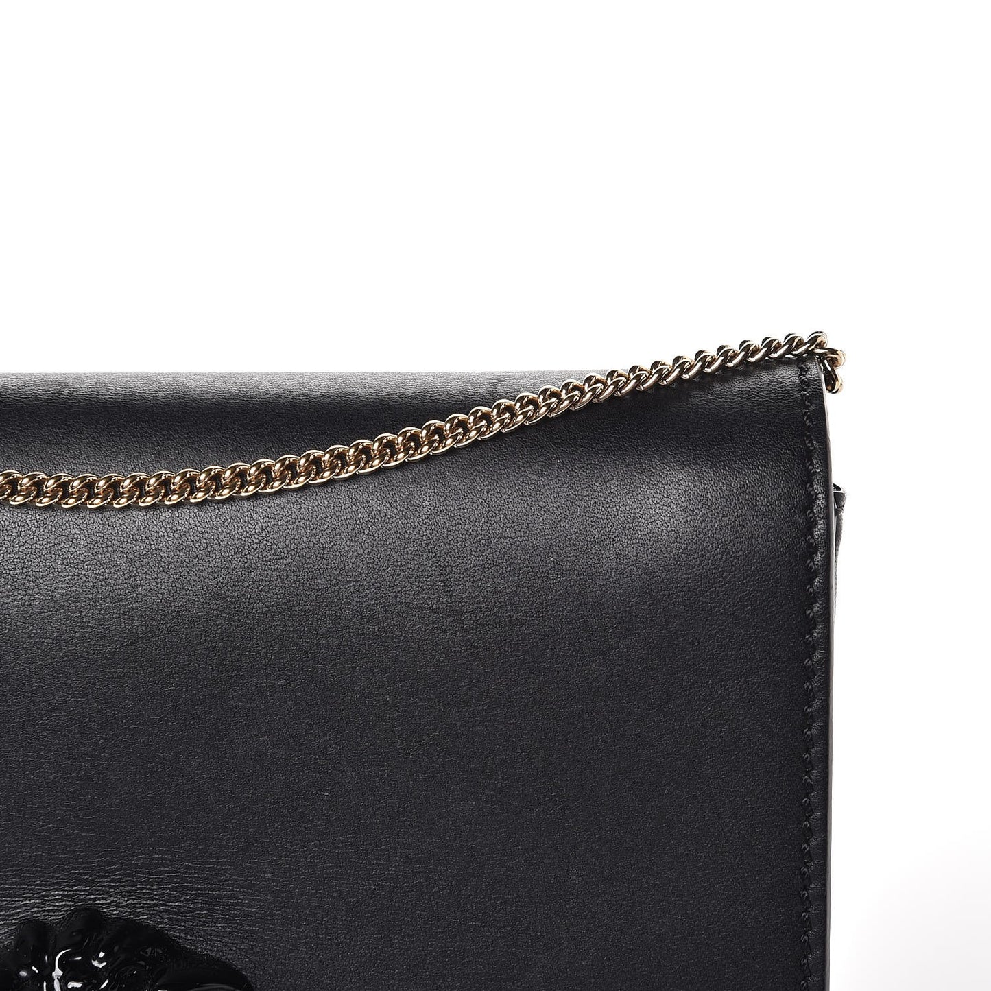Calfskin Palazzo Chain Evening Bag Black