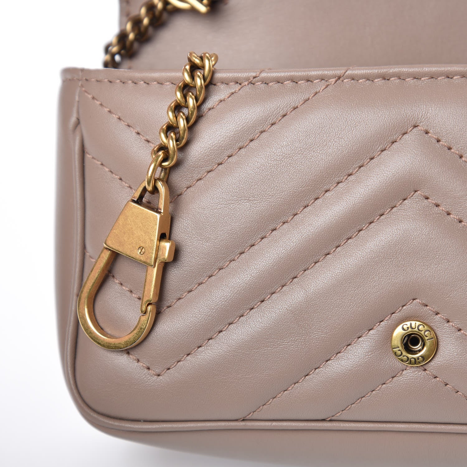 Gucci Calfskin Matelasse Super Mini GG Marmont Shoulder Bag Porcelain Rose 11 of 12