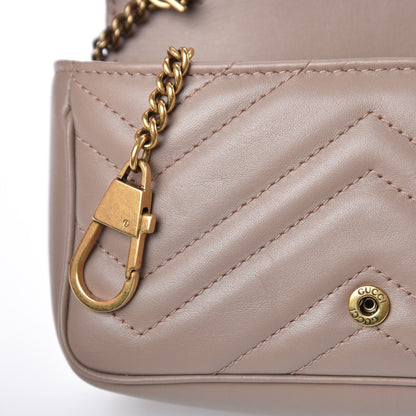 Gucci Calfskin Matelasse Super Mini GG Marmont Shoulder Bag Porcelain Rose 11 of 12