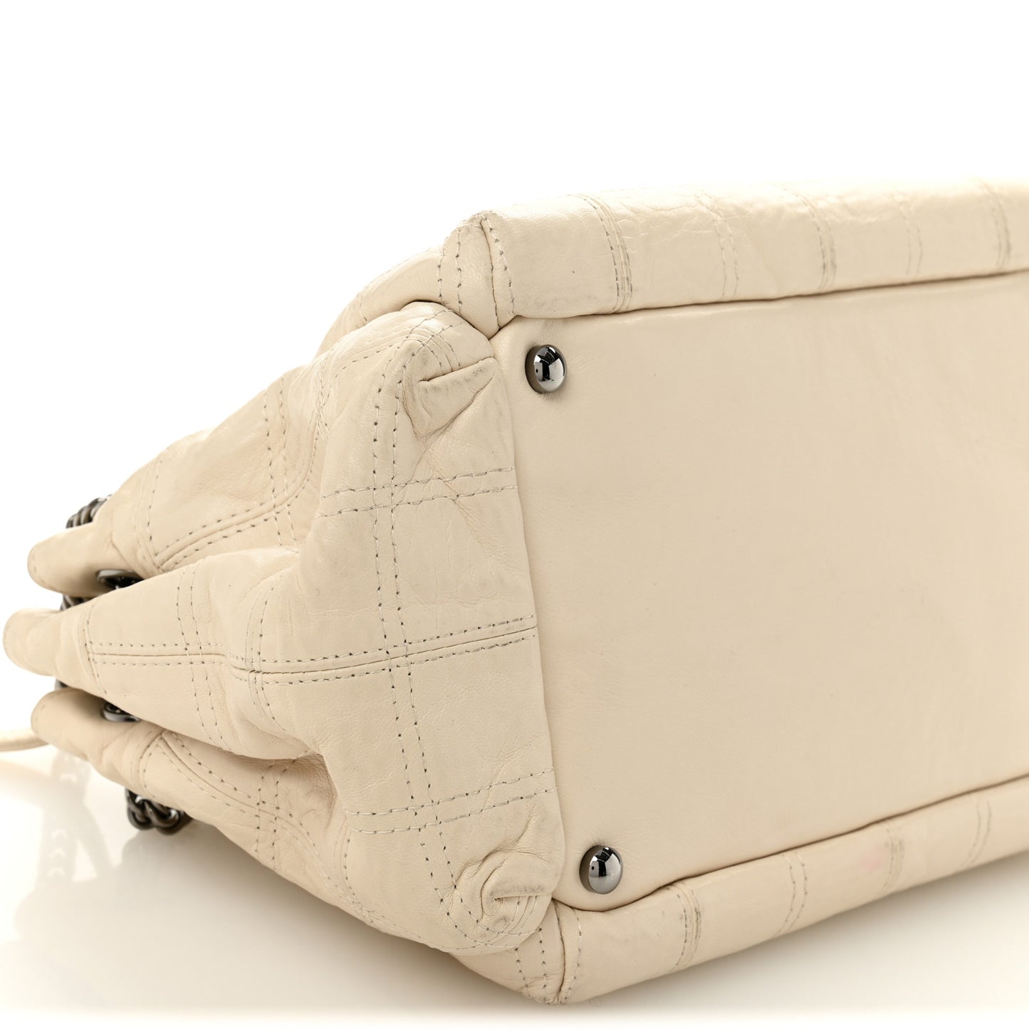 Lambskin LAX East West Shoulder Bag Ivory