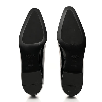Prada Vernice Triangle Pointed Toe 25mm Loafers 37.5 Black 5 of 8