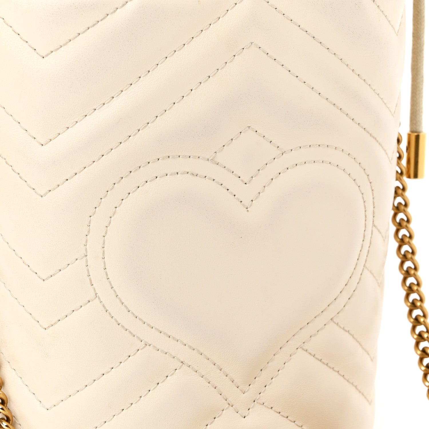 Gucci Calfskin Matelasse Mini GG Marmont 2.0 Bucket Bag White 12 of 12