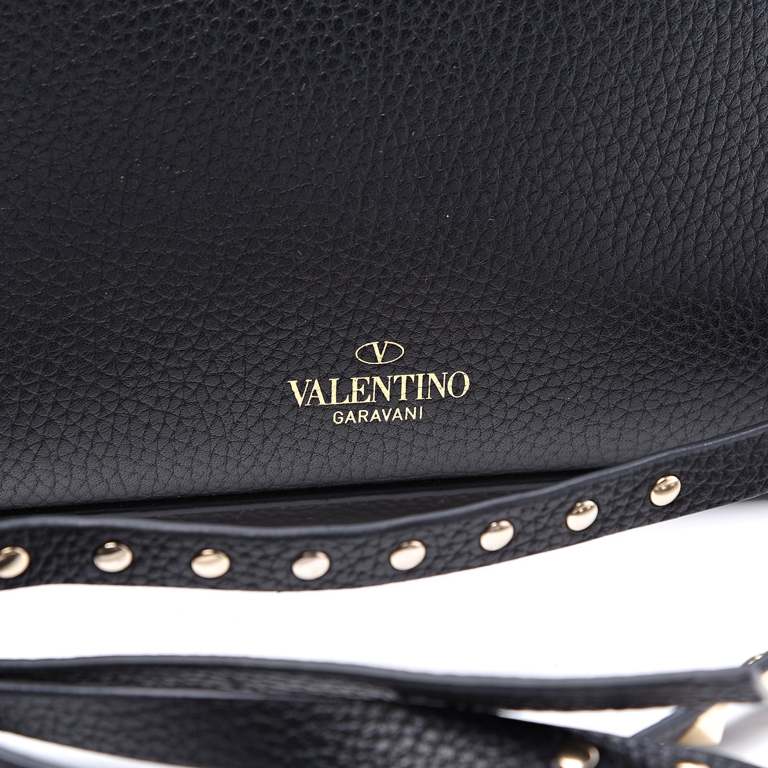 Valentino Garavani Pebbled Calfskin Medium Rockstud Flip Lock Crossbody Bag Black 8 of 10