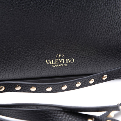 Valentino Garavani Pebbled Calfskin Medium Rockstud Flip Lock Crossbody Bag Black 8 of 10