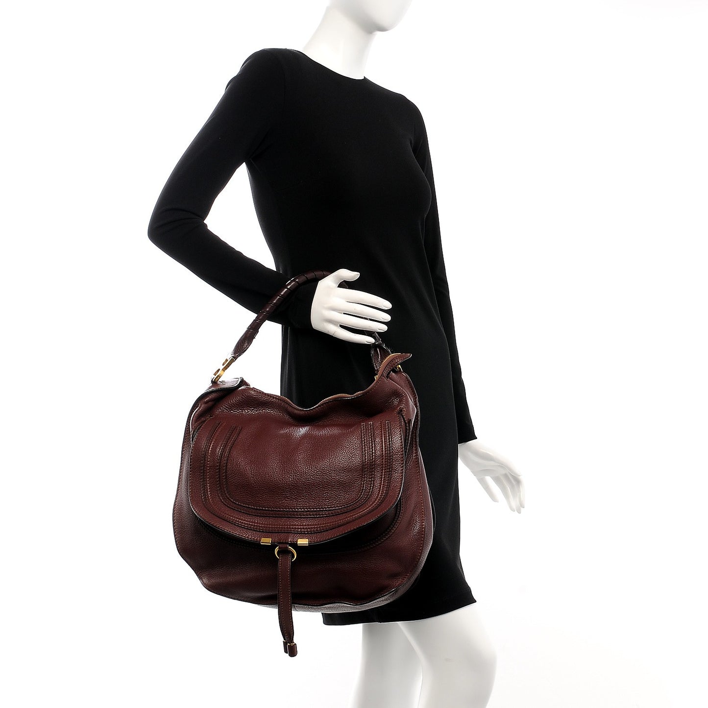 Calfskin Large Marcie Hobo Dark Velvet