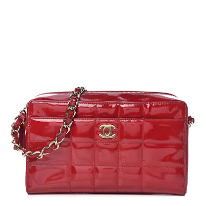 Chanel Patent Square Quilted Camera Case Red 1 of 13