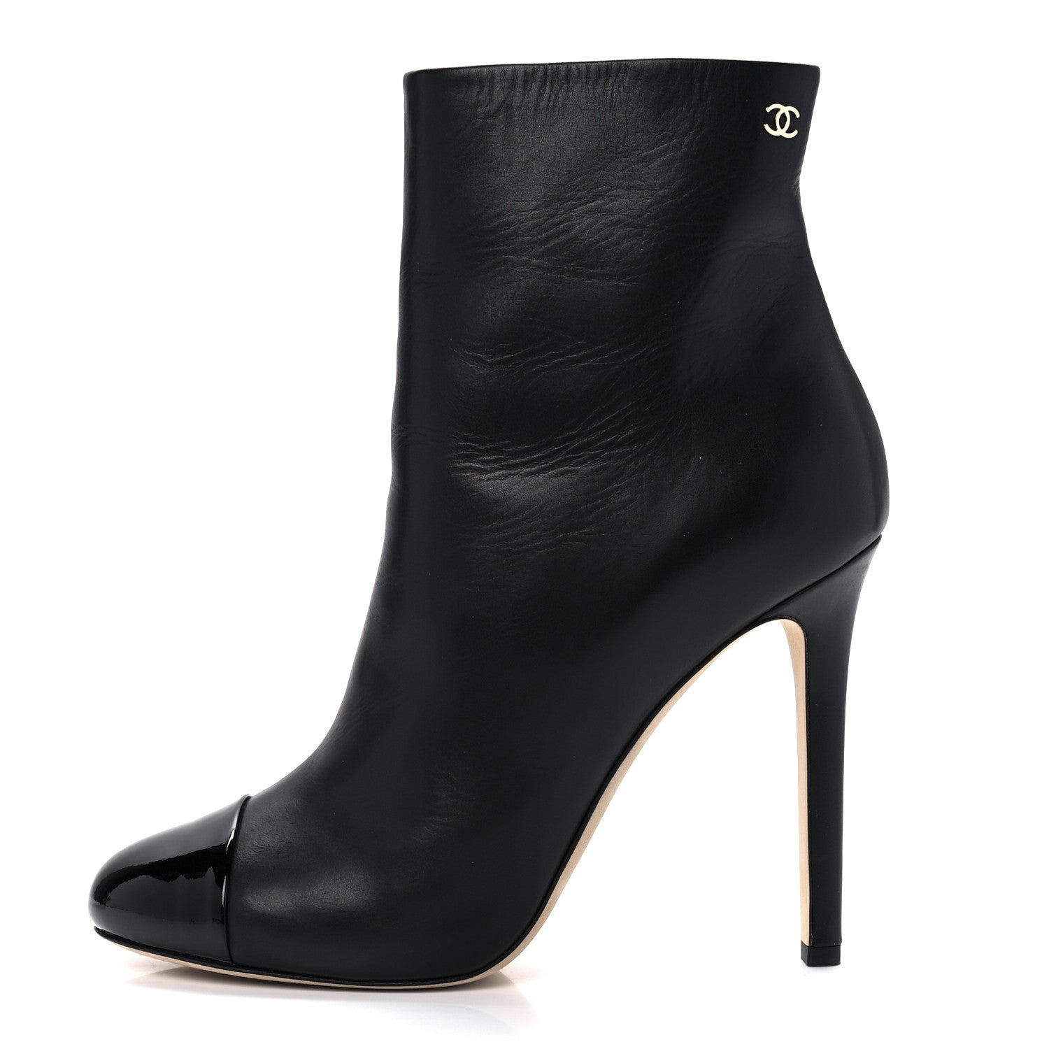 Chanel Calfskin Cap Toe CC Short Boots 38.5 Black 1 of 8