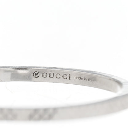 Gucci 18K White Gold Diamond Running G Charm Ring 51 5.75 6 of 7