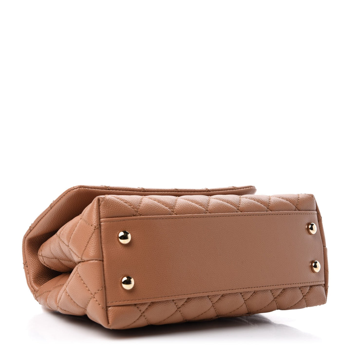 Caviar Quilted Lizard Embossed Mini Coco Handle Flap Brown