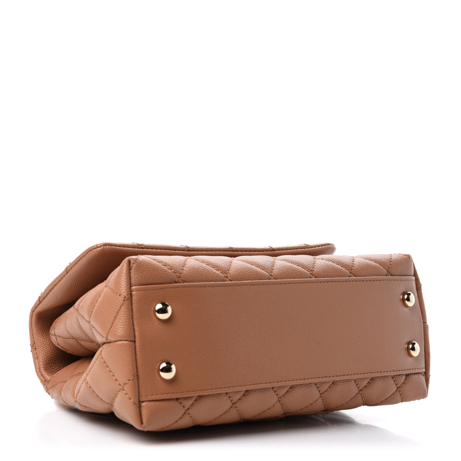 Chanel Caviar Quilted Lizard Embossed Mini Coco Handle Flap Brown 5 of 11