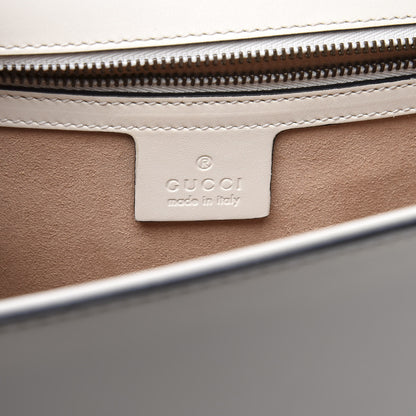 Gucci Calfskin Sylvie Web Queen Margaret Shoulder Bag Mystic White Black 5 of 10