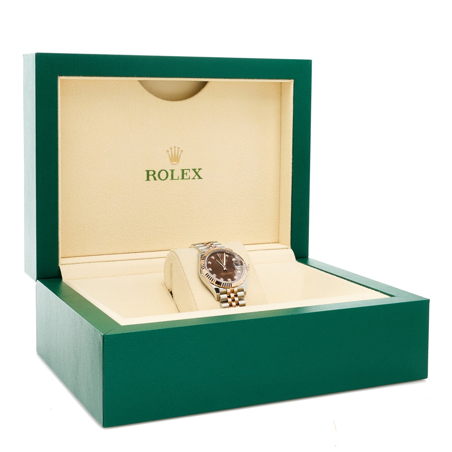 Stainless Steel 18K Everose Gold Diamond 31mm Oyster Perpetual Datejust Watch Chocolate 278271