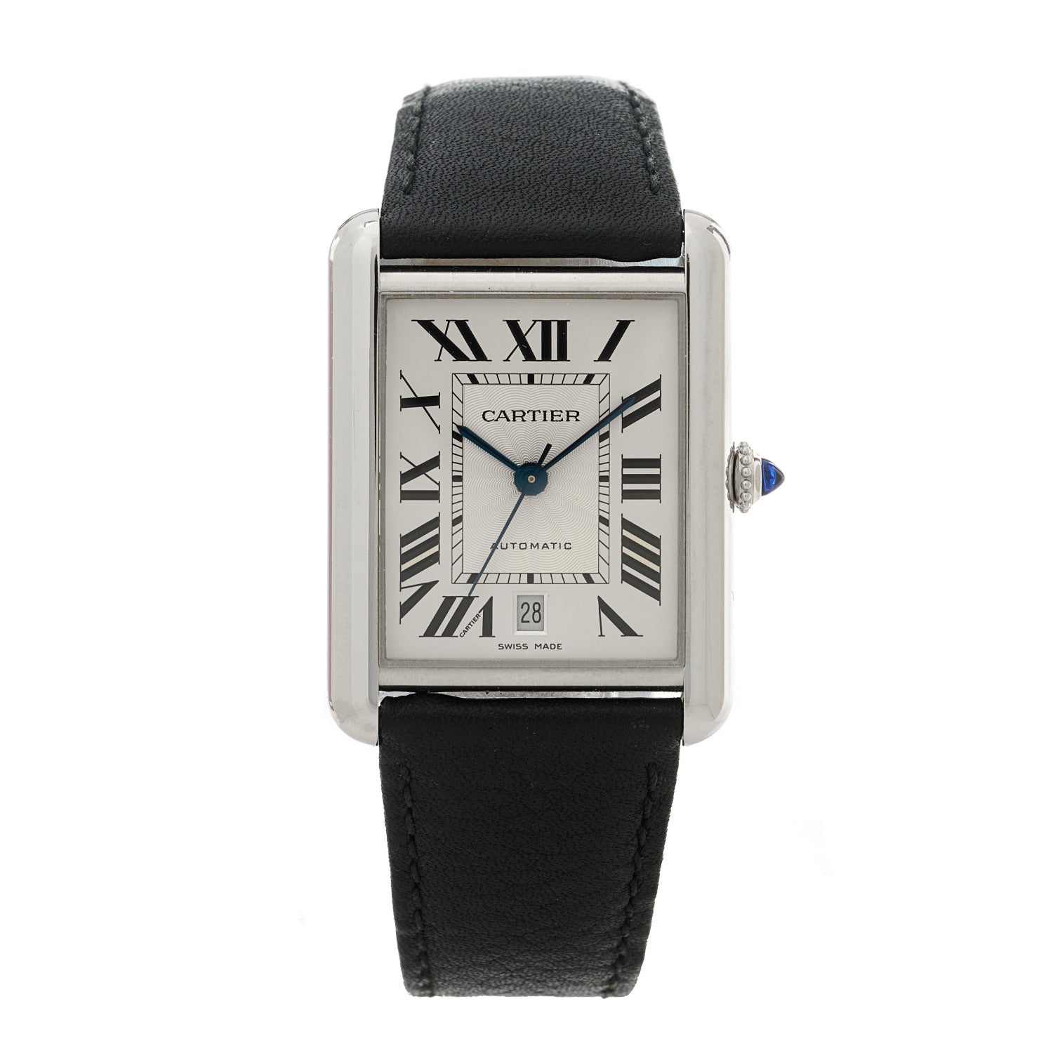 Cartier Stainless Steel Calfskin 31mm Tank Solo Automatic Watch 1 of 5