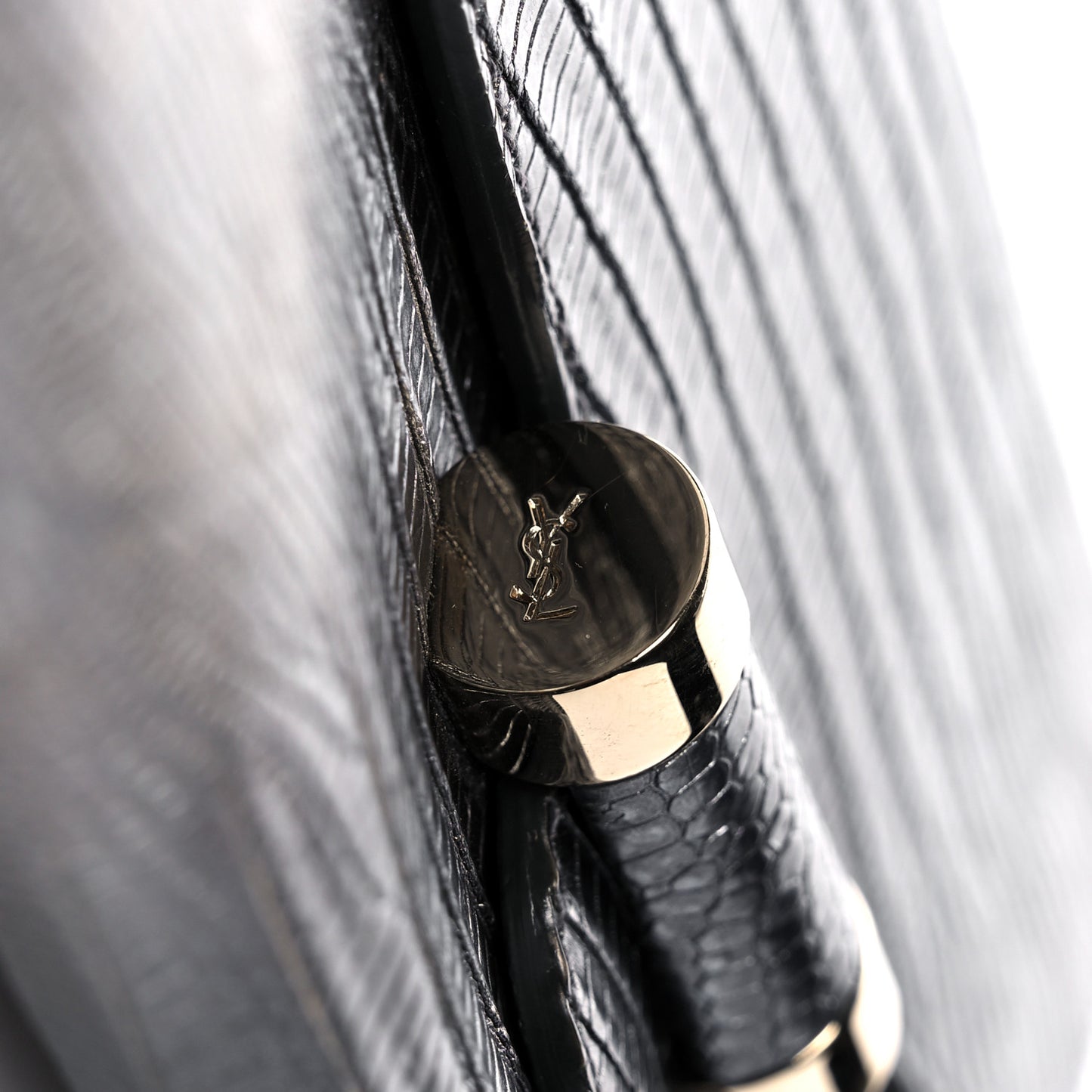 Ombre Lizard Muse Clutch Silver
