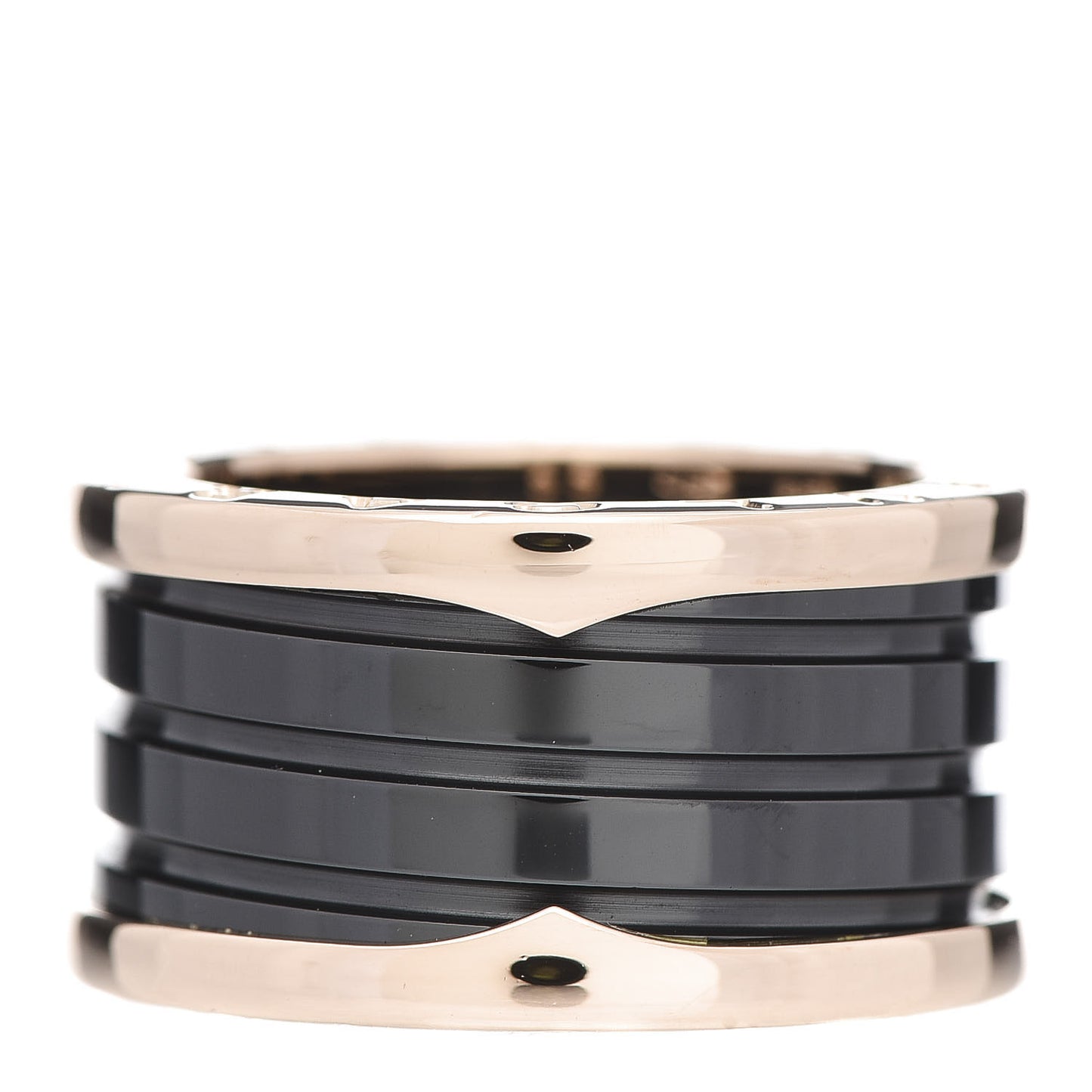 18K Rose Gold Black Ceramic B.Zero1 Four-Band Ring 55 7.25