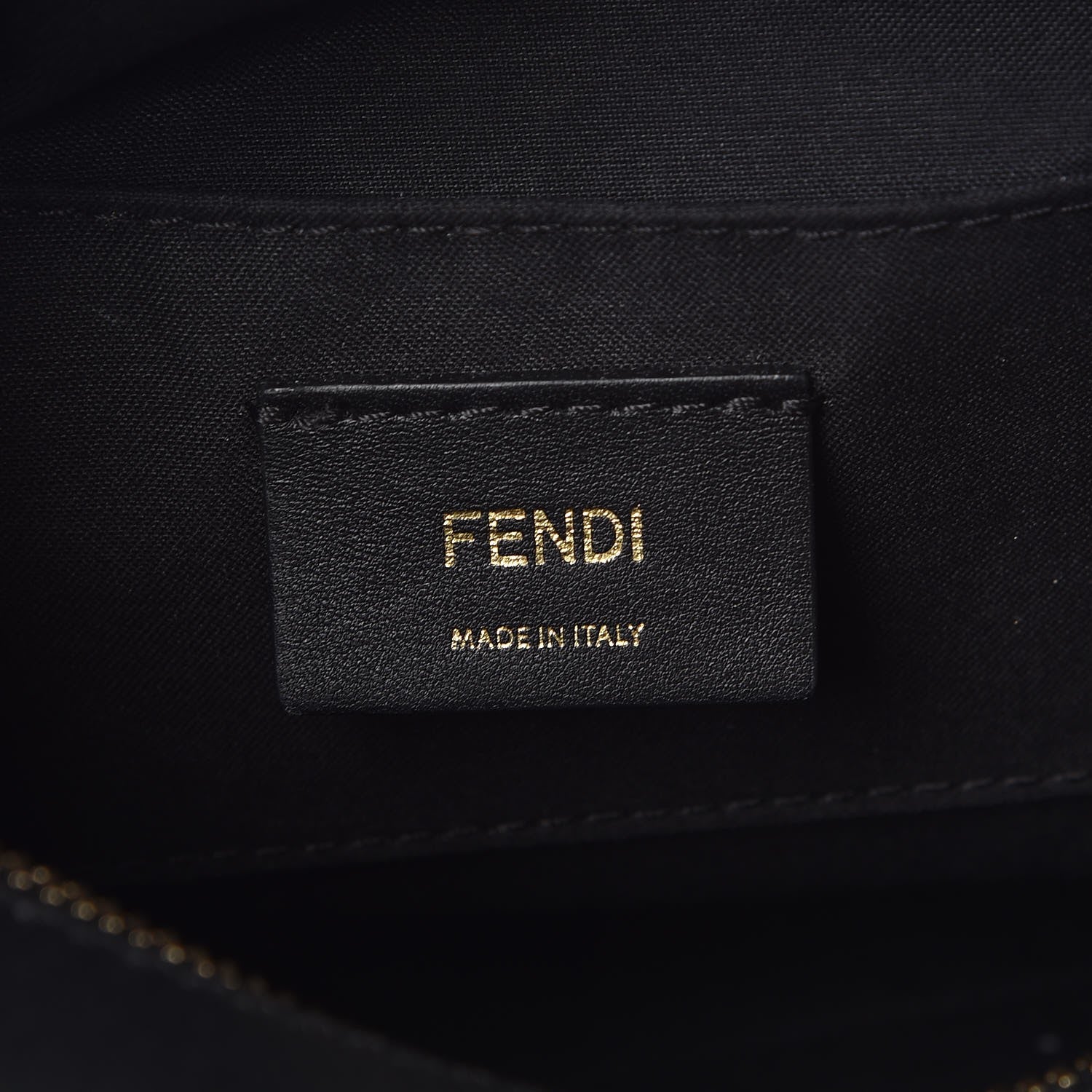 Fendi Glazed Fabric Vitello Century F is Fendi FF 1974 Stamp Patch Camera Case Mogano Panna Black 6 of 7