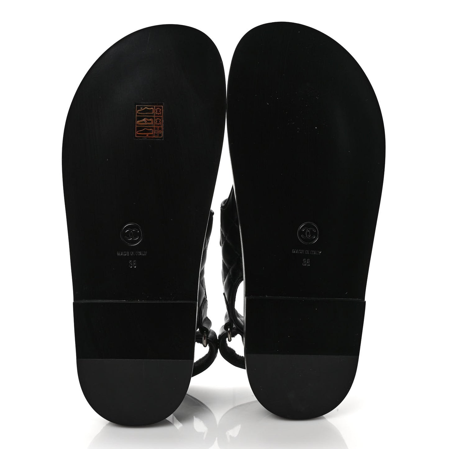 Grained Calfskin Velcro Dad Sandals 38 Black