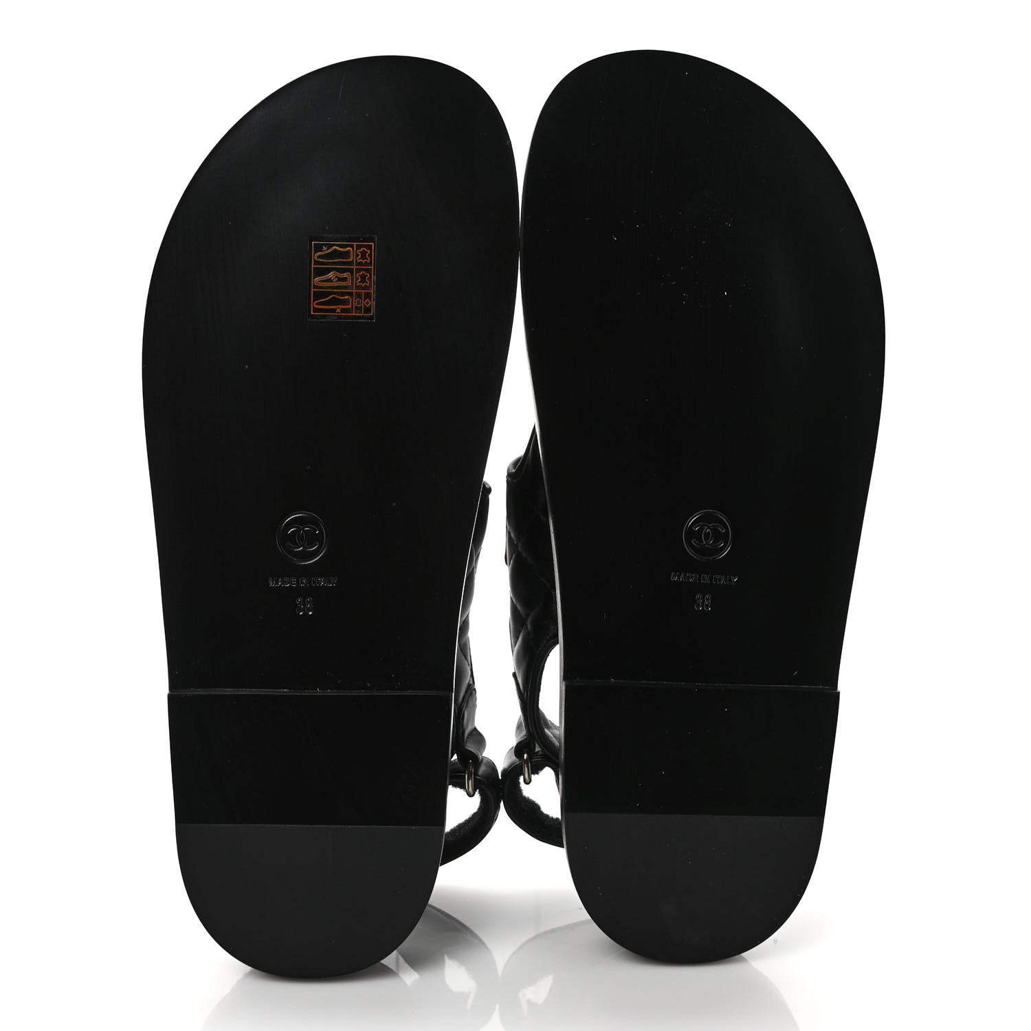Chanel Grained Calfskin Velcro Dad Sandals 38 Black 5 of 8