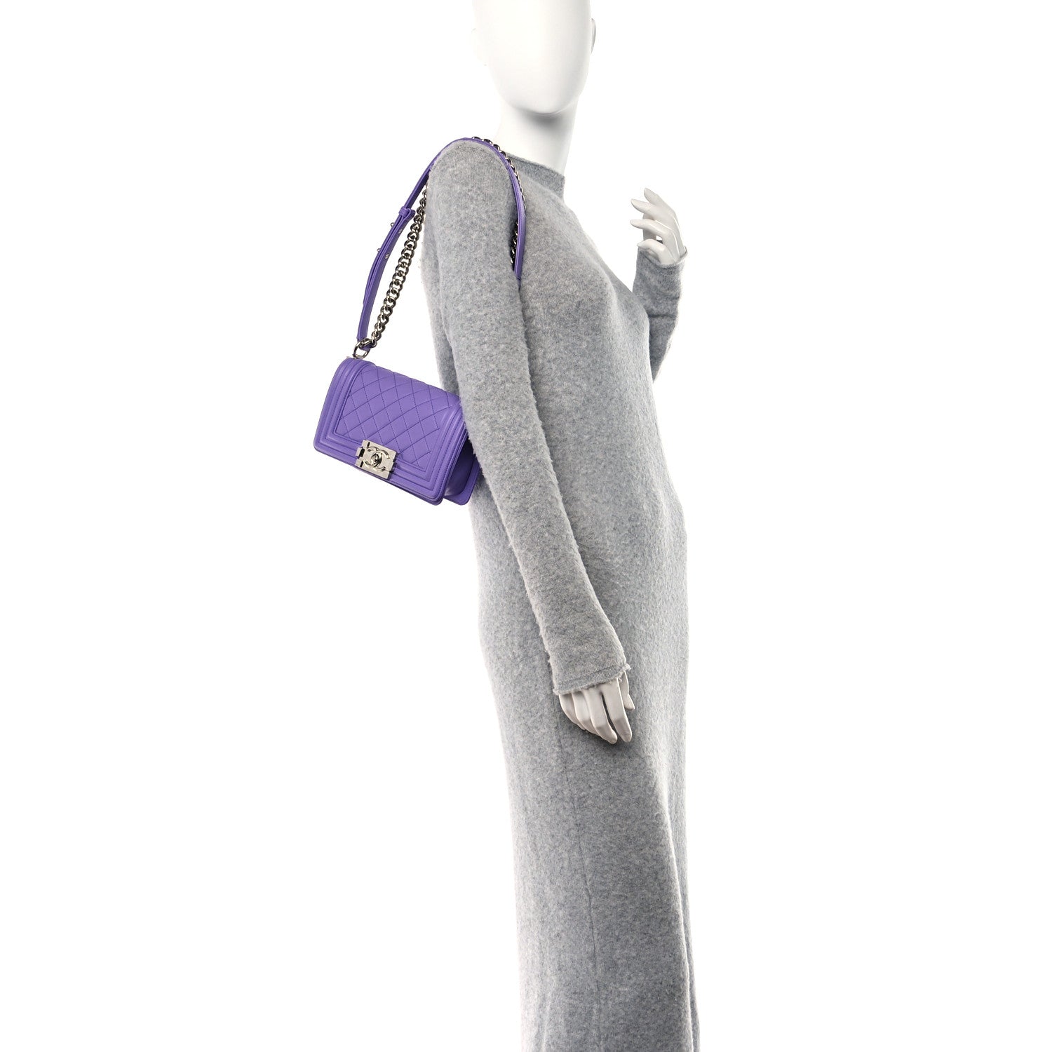 Chanel Lambskin Quilted Small Boy Flap Purple 2 of 11