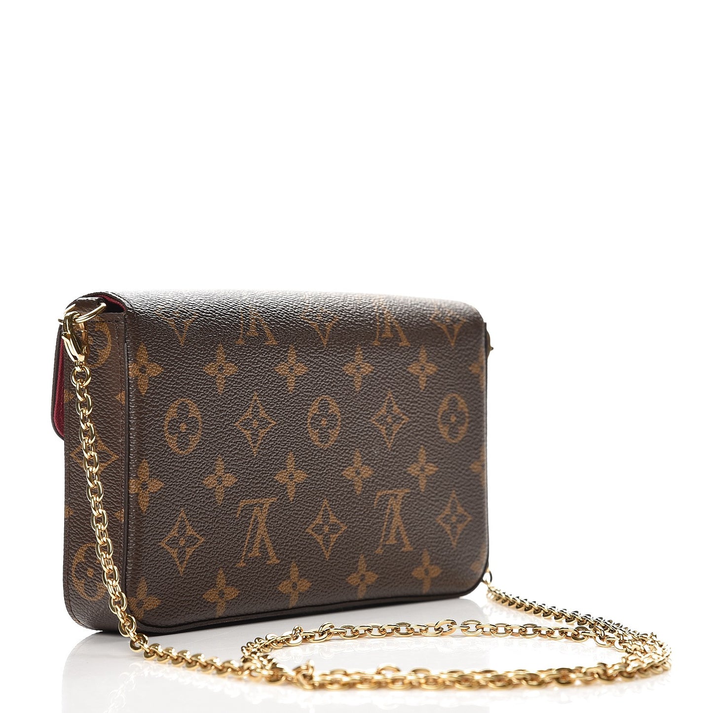 Monogram Pochette Felicie Chain Wallet Fuchsia