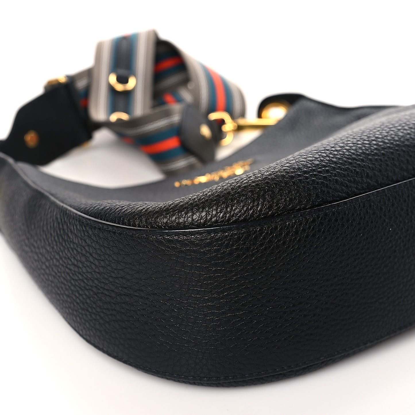 Vitello Phenix Zippered Messenger Hobo Black