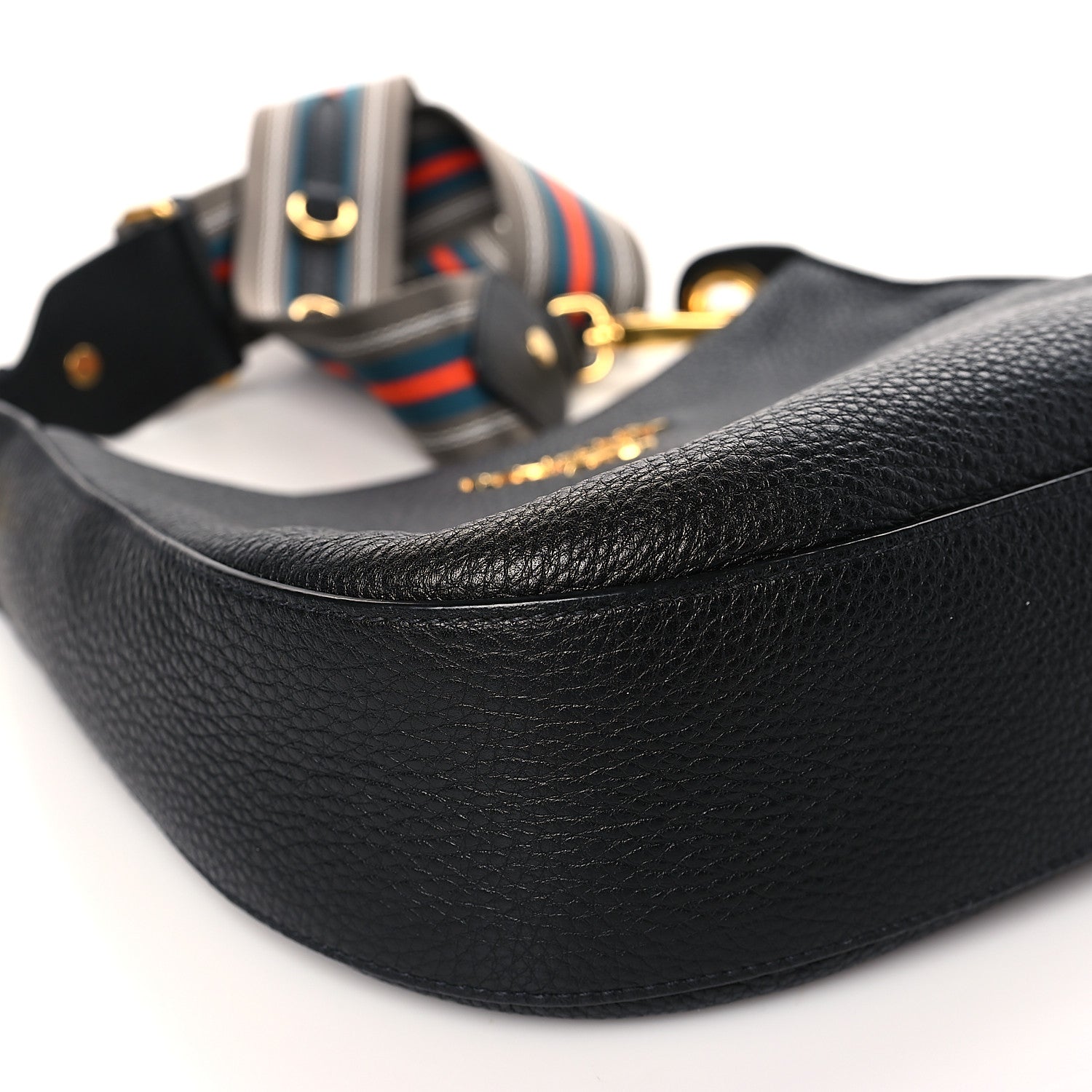 Prada Vitello Phenix Zippered Messenger Hobo Black 7 of 8