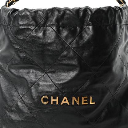 Chanel Shiny Calfskin Quilted Small Chanel 22 Black 8 of 10