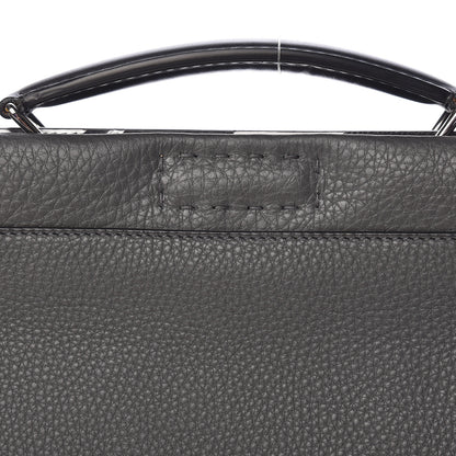 Fendi Calfskin FF Inlay Large Peekaboo Iconic Fit Satchel Asfalto 10 of 13