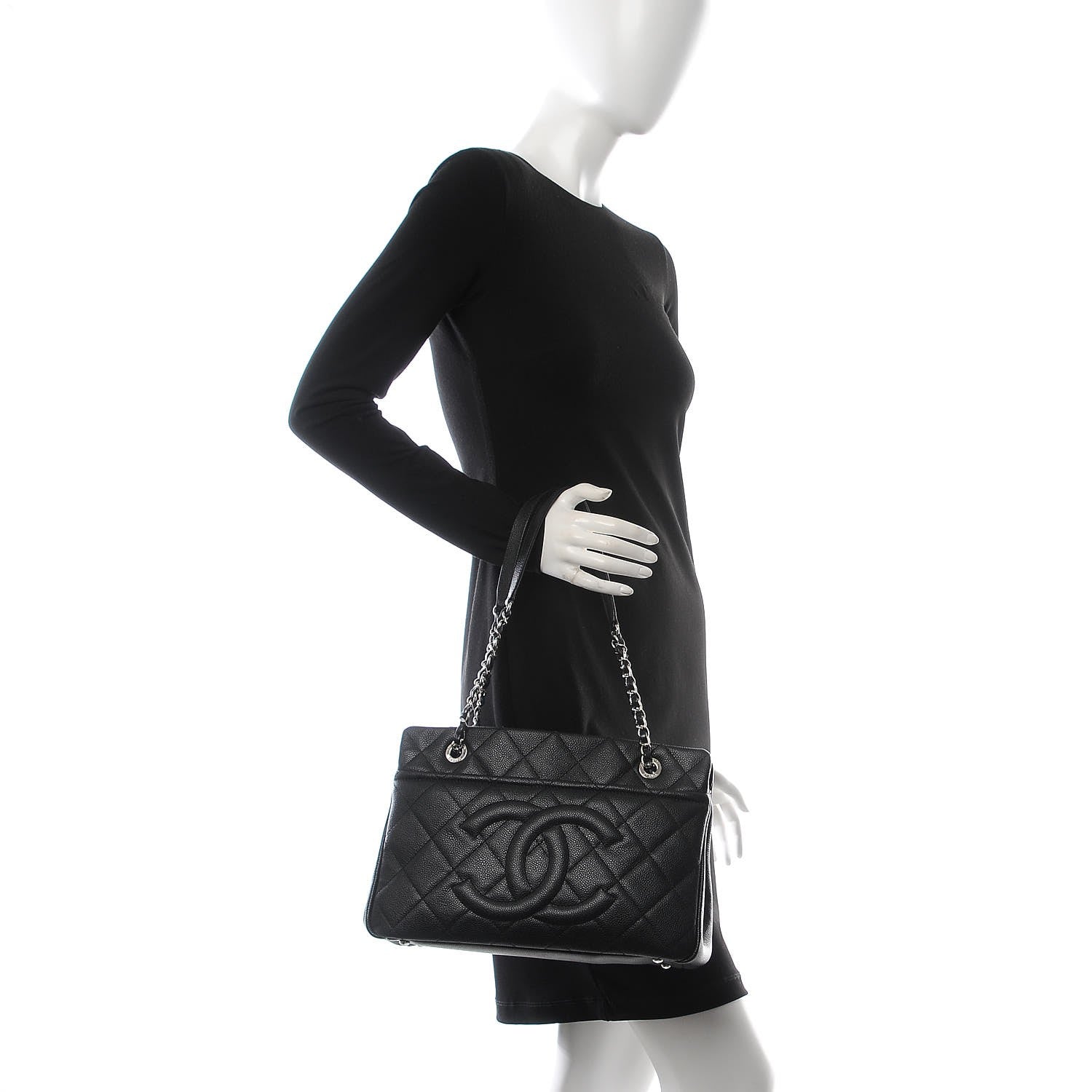 Chanel Caviar Quilted Shopping Tote Black 2 of 8