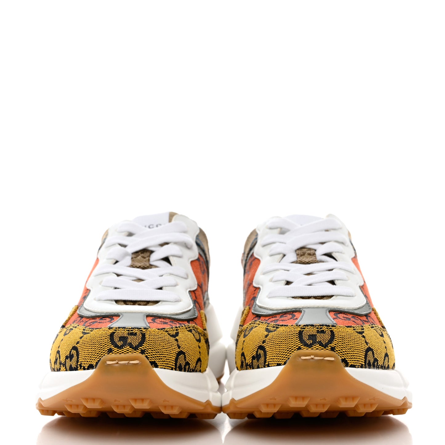 Monogram Multicolor Demetra Womens Rhyton Sneakers 35 Yellow Blue Great White Tabasco