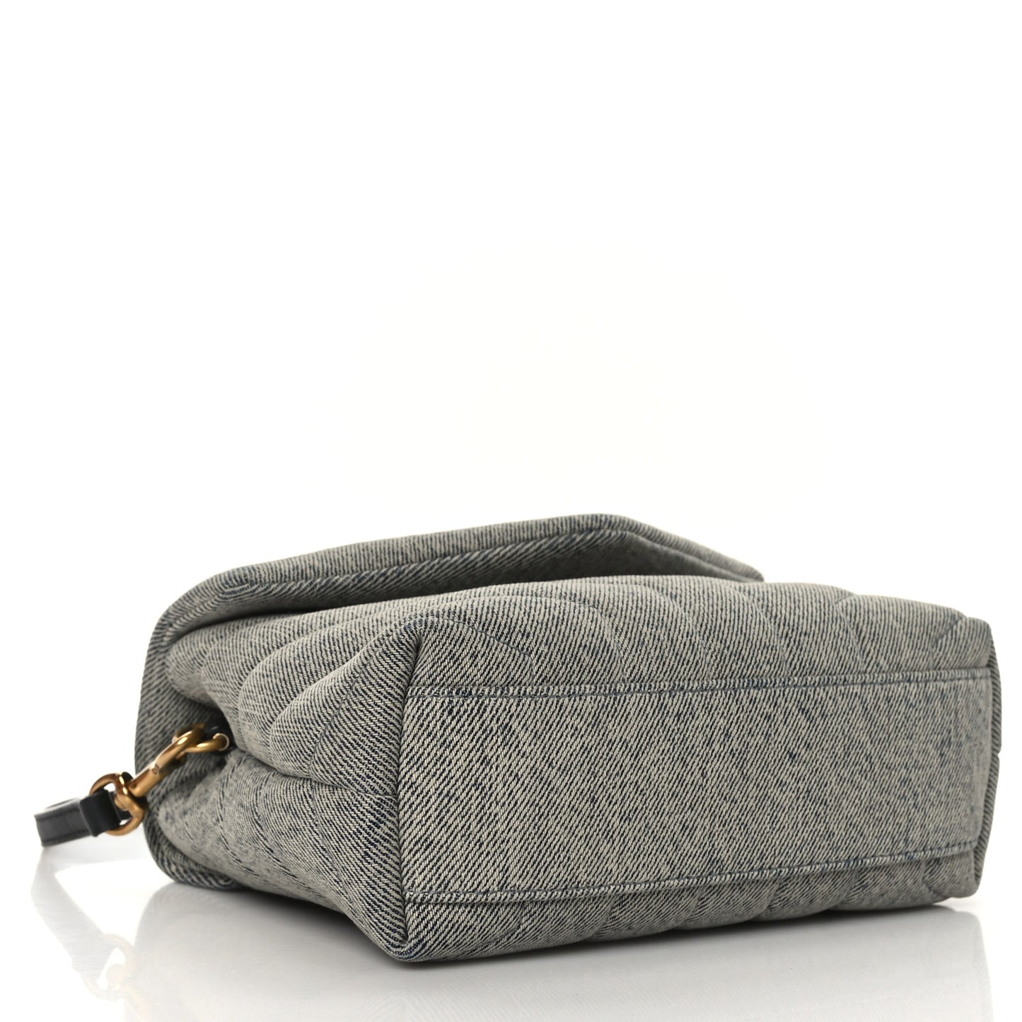 Denim Y Quilted Monogram Toy Loulou Crossbody Bag Grey