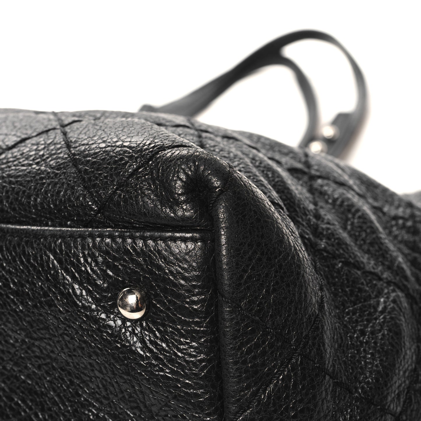 Glazed Calfskin Large On The Road Tote Black