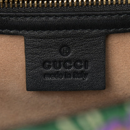 Gucci Jacquard Floral Medium Sylvie Top Handle Bag Green Multicolor Black 6 of 9