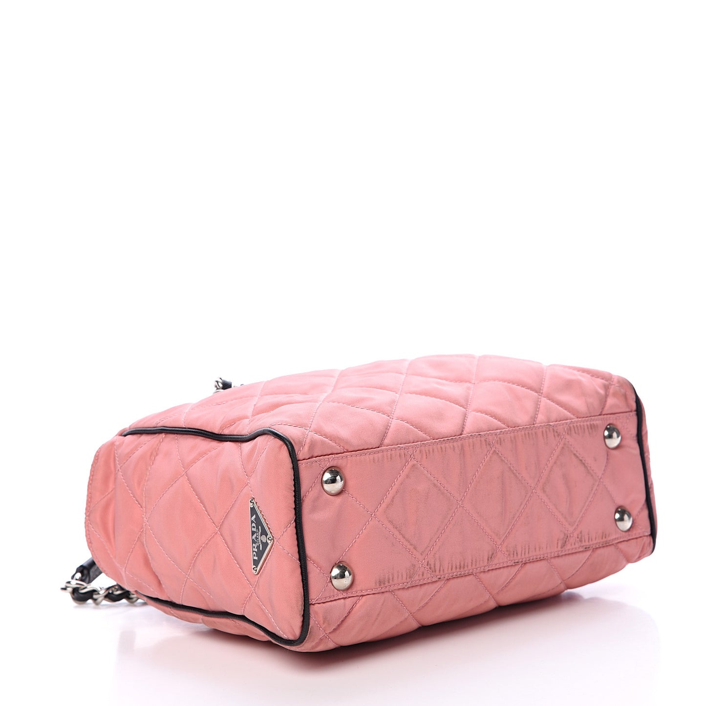 Tessuto Nylon Quilted Shoulder Bag Rosa Black